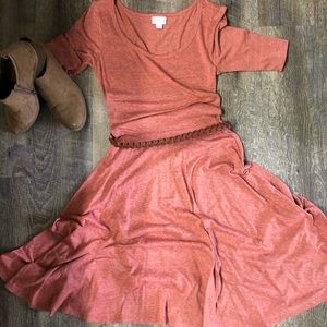 Coral LulaRoe Nicole Dress